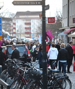 Många valde att ta cykeln till centrala Nybro.